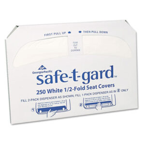 (GPC47046)GPC 47046 – Safe-T-Gard Half-Fold Toilet Seat Covers, 14.5 x 17, White, 250/Pack, 20 Packs/Carton by GEORGIA PACIFIC (5000/CT)