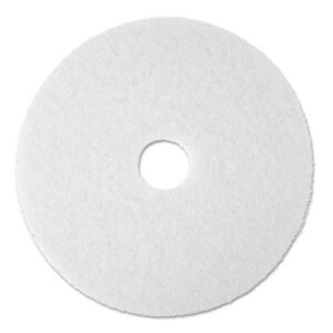 (MMM08483)MMM 08483 – Low-Speed Super Polishing Floor Pads 4100, 19" Diameter, White, 5/Carton by 3M/COMMERCIAL TAPE DIV. (5/CT)