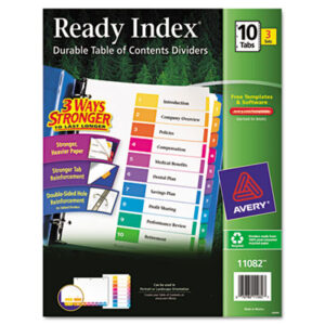 Avery; Ready Index; Punched Index; Binder; Recordkeeping; Filing; Systems; Cataloging; Classification