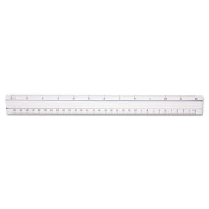 1/16" Scale; 12"; Flat; Metric; Ruler; Plastic Ruler; Magnifying; Measuring Device; Mathematics