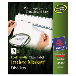 Avery; Index Dividers; Index Dividers-Customizable; 5 Tab; Five Tab; index dividers; Recordkeeping; Filing; Systems; Cataloging; Classification