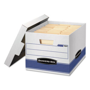 12 x 10.25 x 15.25; BANKERS BOX; Bankers Box Files; Bankers Box Storage; Boxes; FELLOWES; File Boxes; File Storage; File/Storage; QUICK/STOR; Recycled Products; Storage Boxes; Storage File; Storage File Box; White; Containers; Cartons; Cases; Crates; Storage