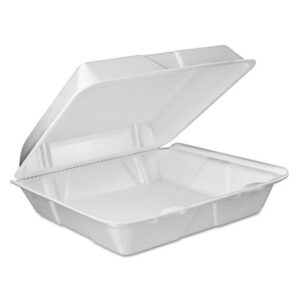 Hinged-Lid; Clamshell-Boxes; Foam-Boxes; Carryout; Breakrooms; Kitchens; Packages; Restaurants; To-Gos