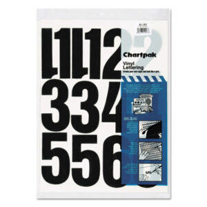 (CHA01193)CHA 01193 – Press-On Vinyl Numbers, Self Adhesive, Black, 4"h, 23/Pack by CHARTPAK/PICKETT (23/PK)