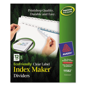 Avery; Index Dividers; Index Dividers-Customizable; 12 Tab; Twelve Tab; 12 tab; index dividers; preprinted tabs; Recordkeeping; Filing; Systems; Cataloging; Classification