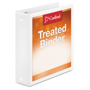 (CRD32220)CRD 32220 – Treated Binder ClearVue Locking Round Ring Binder, 3 Rings, 2" Capacity, 11 x 8.5, White by CARDINAL BRANDS INC. (1/EA)