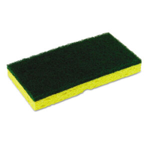 (CMC74H)CMC 74H – Medium-Duty Sponge N&apos; Scrubber, 3.38 x 6.25, 0.88" Thick, Yellow/Green, 3/Pack, 8 Packs/Carton by CONTINENTAL COMMERCIAL PRODUCTS (20/CT)