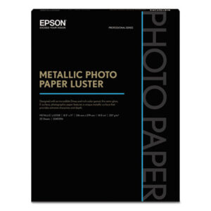 (EPSS045596)EPS S045596 – Professional Media Metallic Luster Photo Paper, 10.5 mil, 8.5 x 11, White, 25/Pack by EPSON AMERICA, INC. (25/PK)