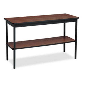 48 x 18; BARRICKS; Black/Walnut; Conference Room; Furniture; Meeting/Training Room; Office/Side/Meeting Room; Rectangular; Steel; Storage Shelf; Tables; Training Room; Training Room Furniture; Utility Table; Work; Worksurfaces; Boards; Planks; Mesas