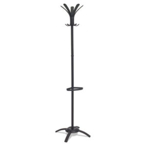 (ABAPMCLEON)ABA PMCLEON – CLEO Coat Stand, Stand Alone Rack, Ten Knobs, Steel/Plastic, 19.75w x 19.75d x 68.9h, Black by ALBA (1/EA)