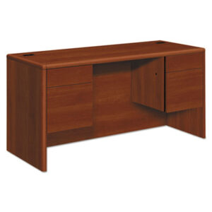 Office Furniture; 10700 Waterfall Edge Series; Credenza; Credenzas; Kneespace Credenza; Cognac; Office Suites; Wood; Wood Furniture; Wood Office Furniture; Workstation; Workstations; Desk; Add-Ons; Workspaces; Furniture; Laminate; Filing; File Drawers; Double Pedestal; 3/4 Pedestals; Cord Management; Cord Grommets; Expansion; L-Systems; HON