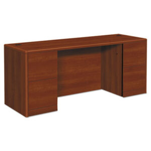 Office Furniture; 10700 Waterfall Edge Series; Credenza; Credenzas; Kneespace Credenza; Cognac Office Suites; Wood; Wood Furniture; Wood Office Furniture; Workstation; Workstations; Desk; Add-Ons; Workspaces; Furniture; Laminate; Filing; File Drawers; Cord Management; Cord Grommets; Double Pedestal; Full Pedestals; Expansion; L-Systems; HON