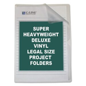 C-LINE; Clear; File Jacket; File Jackets; Folder; Jacket; Legal Size; Project; Project Folder; Transparent; Vinyl; Sheaths; Pouches; Casings; Holders; Storage; Files