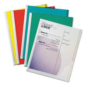 20-Sheet Capacity; Assorted Colors; C-LINE; Folder; Letter Size; No-Punch Report Covers; Punchless; Report; Report Cover; Report Covers; Slide-n-Grip Binding Bars; Sleeves; Sheaths; Covering; Jacket; Briefs; Handouts; Proposals; Documents; Resumes; Presentations