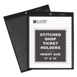 11 x 14 Insert Size; C-LINE; Clear Envelope; Clear Protective; Clear/Black; Envelope; Holder; Jacket; Job Ticket; Job Ticket Holder; Job/Shop; Protector; Sheet Protectors; Shop Ticket; Shop Ticket Holders; Ticket Holder; Tickets; Vinyl Envelope; Sleeves; Transparent; Sheaths; Storage; Filing; Protection