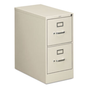 Office Furniture; 26-1/2" Deep; 310 Series; Cabinet; Drawer; File Cabinet; File Cabinets; Full-Suspension; Furniture; Letter Size; Light Gray; Metal; Two-Drawer; Vertical File; Filing; Systems; Receptacles; Organization; Files; Lock; HON