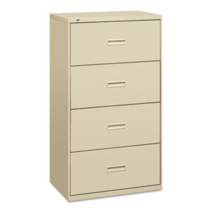 Office Furniture; 30" Wide; 400 Series; Drawer; File Cabinet; File Cabinets; Four-Drawer; Lateral File; Metal; Putty; Steel; Filing; Systems; Receptacles; Organization; Furniture; Files; File Cabinets-Lateral; HON®