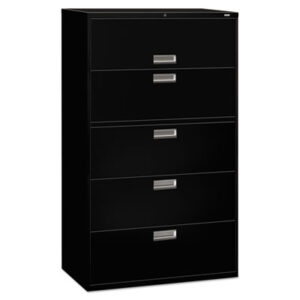 Office Furniture; 42" Wide; 5-Drawer; 600 Series; Black; Cabinet; File Cabinet; File Cabinets; File Cabinets & Accessories; Five; Furniture; Lateral Files; Lateral