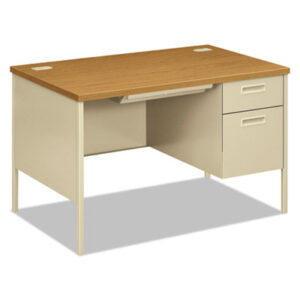 Office Furniture; 48 x 30; Desk; Desks; Harvest/Putty; Metal; Metro Classic; Single Pedestal; Steel; Workstations; Writing-Table; Escritoire; Furniture; Office Suites; HON