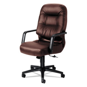 Office Furniture; 2090 Pillow-Soft Series; Burgundy; Chair; Chairs; Executive; High Back; Leather; Metal-Frame; Pneumatic Seat Height Adjustment; Swivel/Tilt; Seats; Seating; Furniture; Workstations; Office; HON