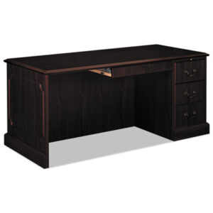 Office Furniture; 94000 Series; Desk; Desks; Single Pedestal; Mahogany; Office Suites; Rectangular; Wood; Wood Furniture; Wood Office Furniture; Workstation; Workstations; Writing-Table; Escritoire; Furniture; Laminate; Filing; File Drawer; L-Workstations; L-Stations; Full Pedestals; Traditional Furniture; Center Drawer; HON