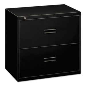 Office Furniture; 36" Wide; 400 Series; Black; Drawer; File Cabinet; File Cabinets; Lateral File; Metal; Steel; Two-Drawer; Filing; Systems; Receptacles; Organization; Furniture; Files; File Cabinets-Lateral; HON®