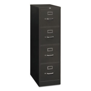 Office Furniture; 26-1/2" Deep; 310 Series; Cabinet; Charcoal; Drawer; File Cabinet; File Cabinets; Four-Drawer; Full-Suspension; Furniture; Letter Size; Metal; Vertical File; Filing; Systems; Receptacles; Organization; Files; Lock; HON