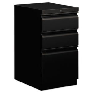 Office Furniture; 3 Drawer; Black; Cabinet; Brigade Series; File Cabinet; File Cabinets; Metal; Mobile Pedestal; Pedestal; Rolling File; Rolling Files; Filing; Systems; Receptacles; Organization; Furniture; Files; Radius pull; HON