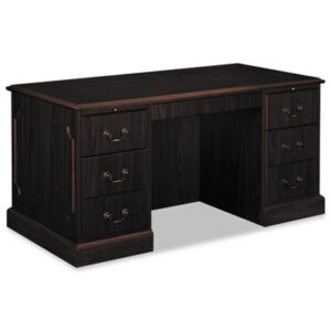 Office Furniture; 94000 Series; Desk; Desks; Double Pedestal; Mahogany; Office Suites; Rectangular; Wood; Wood Furniture; Wood Office Furniture; Workstation; Workstations; Writing-Table; Escritoire; Furniture; Laminate; Filing; File Drawers; Full Pedestals; Traditional Furniture; Center Drawer; HON