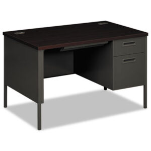 Office Furniture; 48 x 30; Desk; Desks; Mahogany/Charcoal; Metal; Metro Classic; Single Pedestal; Steel; Workstations; Writing-Table; Escritoire; Furniture; Office Suites; HON