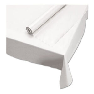(HFM113000)HFM 113000 – Plastic Roll Tablecover, 40" x 100 ft, White by HOFFMASTER (1/RL)