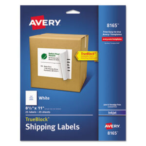 8-1/2 x 11; Address; Inkjet Printer; Inkjet Printers; Label; Labels; Mailing; White; Identifications; Classifications; Stickers; Shipping; Receiving; Mailrooms; AVERY