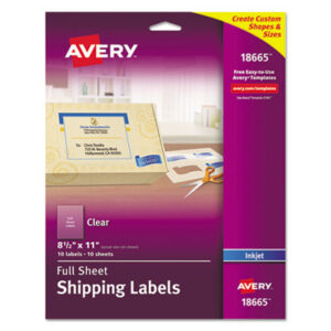 8 1/2 x 11; Address; Clear; Inkjet Printer; Inkjet Printers; Label; Labels; Mailing; Identifications; Classifications; Stickers; Shipping; Receiving; Mailrooms