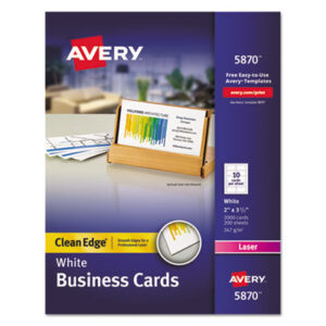 2 x 3-1/2; 2 x 3-1/2 Card Size; AVERY; Avery®; Business Cards; Card Stock; Cards; Clean Edge; Laser; Laser Printer; Paper; White; Two-Sided Printable Clean Edge Business Cards; Marketing; Networking; Calling-Cards; Self-Promote; Contact-Information; Promotion