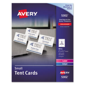 AVERY; Cards/Card Stock; Inkjet; Inkjet Printer; Laser; Laser Printer; Specialty & Greeting Cards; Tent; Tent Card; White; Place-setting; Tagging; Labeling; Breakrooms; Dinner; Name Cards