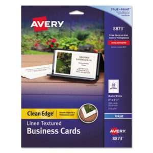 2 x 3-1/2; 2 x 3-1/2 Card Size; AVERY; Avery®; Business Cards; Card Stock; Cards; Clean Edge; Inkjet; Inkjet Printer; Paper; White; Two-Sided Printable Clean Edge Business Cards; Marketing; Networking; Calling-Cards; Self-Promote; Contact-Information; Promotion