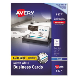 2 x 3-1/2; 2 x 3-1/2 Card Size; AVERY; Avery®; Business Cards; Card Stock; Cards; Clean Edge; Inkjet; Inkjet Printer; Paper; White; Two-Sided Printable Clean Edge Business Cards; Marketing; Networking; Calling-Cards; Self-Promote; Contact-Information; Promotion