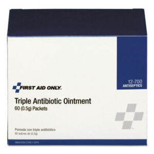 (FAO12700)FAO 12700 – Triple Antibiotic Ointment, 0.5 g Packet, 60/Box by FIRST AID ONLY, INC. (1/BX)