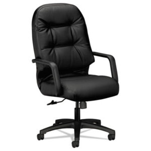 Office Furniture; 2090 Pillow-Soft Series; Black; Chair; Chairs; Executive; High Back; Leather; Metal-Frame; Pneumatic Seat Height Adjustment; Swivel/Tilt; Seats; Seating; Furniture; Workstations; Office; HON