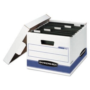 BANKERS BOX; Bankers Box Files; Bankers Box Storage; Boxes; FELLOWES; File Box; File Boxes; File Storage; File/Storage; Files; HANG &apos;N&apos; STOR; Hanging File Folder Storage; Letter; Letter Size; Recycled Product; Recycled Products; Storage; Storage Boxes; Storage File; Storage File Box; Storage Files; White; Containers; Cartons; Cases; Crates;12" x 15" x 10"