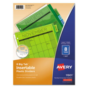 AVERY; Big Tab Dividers; Binder Index; Indexes; Ring Binder Divider; Subject Divider; Tab Divider; Worksaver; 8 tab; index dividers; eight tab; Recordkeeping; Filing; Systems; Cataloging; Classification