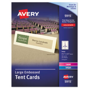 AVERY; Cards/Card Stock; Inkjet; Inkjet Printer; Laser; Laser Printer; Specialty & Greeting Cards; Tent; Tent Card; White; Place-setting; Tagging; Labeling; Breakrooms; Dinner; Name Cards; Textured