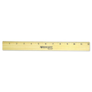 1/16" Scale; 12"; Flat; Metric; Ruler; WESTCOTT; Wood; Measurements; Tools; Mathematics; Schools; Education; Teachers; Students; Length; Measuring Device