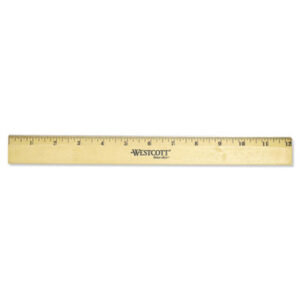 1/16" Scale; 12" Long; ACME UNITED; Beveled Ruler; Ruler; Rulers; WESTCOTT; Westcott Rulers; Wood; Wood Ruler; Measurements; Tools; Mathematics; Schools; Education; Teachers; Students; Length; Measuring Device; ACMR501B121