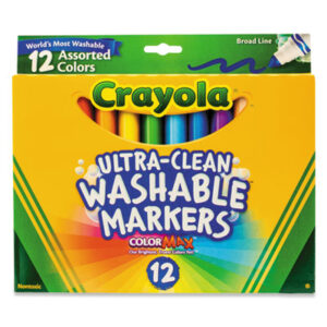 Art Markers; Art Supplies; Assorted Colors; Binney & Smith; CRAYOLA; Crayola Marker; Drafting/Drawing; Marker; Markers; Pens; Washable; Broad Line; Writing; Utensil; Arts; Crafts; Education; Schools; Classrooms; Teachers; Students