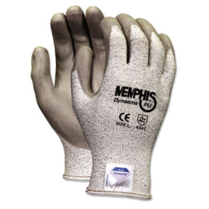 (CRW9672M)CRW 9672M – Memphis Dyneema Polyurethane Gloves, Medium, White/Gray, Pair by MCR SAFETY (2/PR)