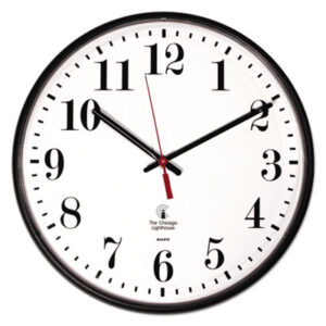 12-3/4" Quartz Slimline Wall Clock; CHICAGO LIGHTHOUSE FOR THE BLIND; Clock; Quartz Movement; Timepiece; Wall Clock; Chronographs; Chronometers; Timepieces; Tick-tock; Duration-Marker; Time-Keeper; Second Hand