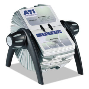 200 Card Capacity; Black/Silver; Business Card File; Business Card Files; Card File; Card Filing; DURABLE; Open File; Rotary Card File; Rotary Files; Rotary Files & Cards; VISIFIX; Contacts; Files; Addresses; Phone-Numbers; Networking