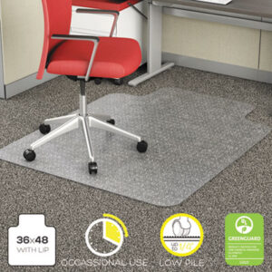 (DEFCM11112COM)DEF CM11112COM – EconoMat Occasional Use Chair Mat, Low Pile Carpet, Roll, 36 x 48, Lipped, Clear by DEFLECTO CORPORATION (1/EA)