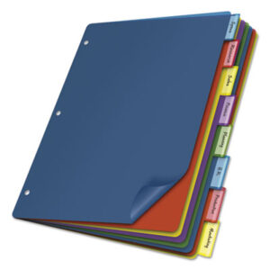 8-Tab; Assorted; CARDINAL; Extra-Tough; Poly Index Dividers; 8 Tab; Eight Tab; Blank Tabs; Recordkeeping; Filing; Systems; Cataloging; Classification